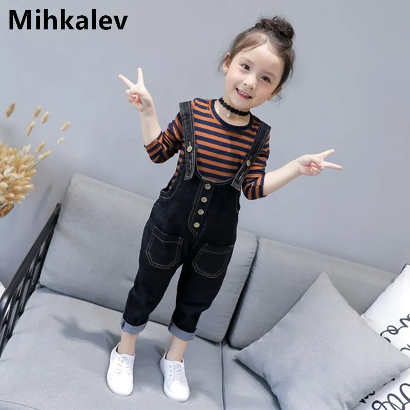 Mihkalev/ г. Комплект детской одежды для девочек, весенне-осенние комплекты одежды для детей футболка с длинными рукавами+ штаны спортивный костюм для девочек из 2 предметов