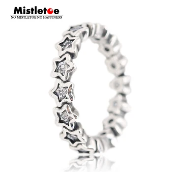 

Genuine 925 Sterling Silver Starshine, Clear CZ Ring Stars Ring Compatible with European Original Jewelry