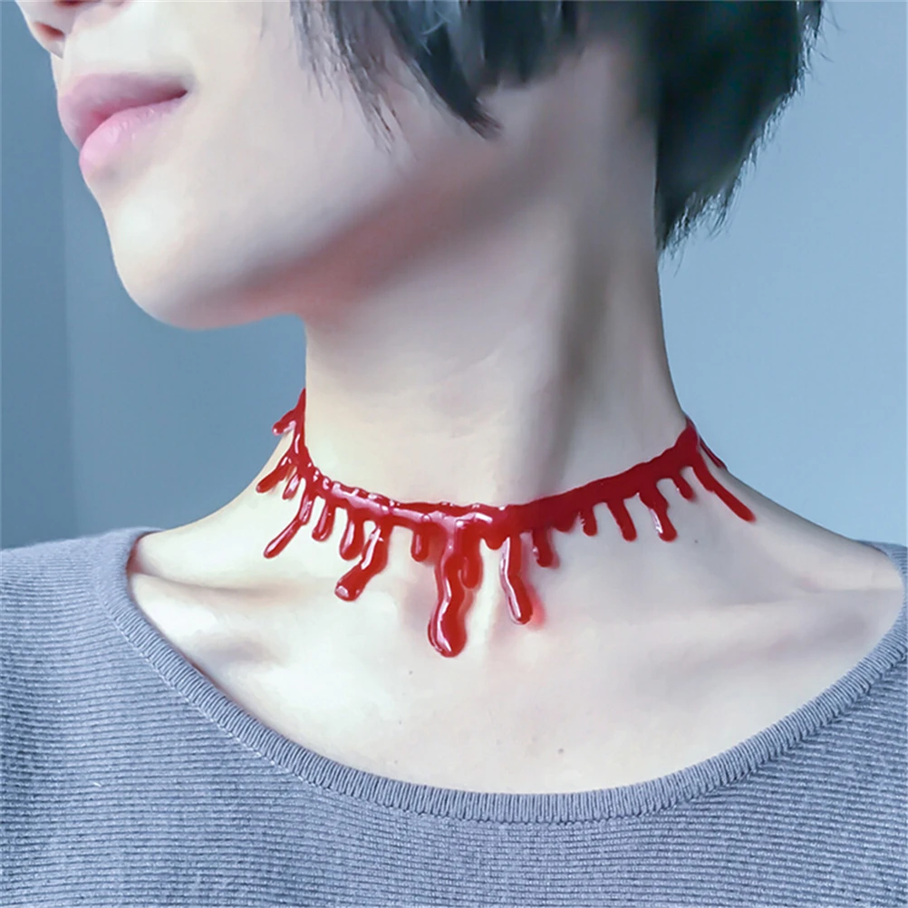 Collar de goteo de sangre roja para Halloween, Gargantilla de vampiro falso, accesorios de de disfraces, buena Decoración|Collares tipo gargantilla| AliExpress