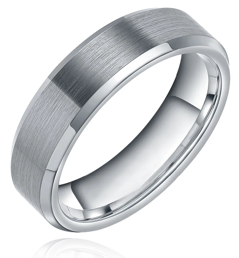 6 мм Вольфрам кольцо Для мужчин серебро Для женщин Обручение кольца матовой отделкой Свадебные ювелирные изделия на безымянный палец Анель кольцо aneis