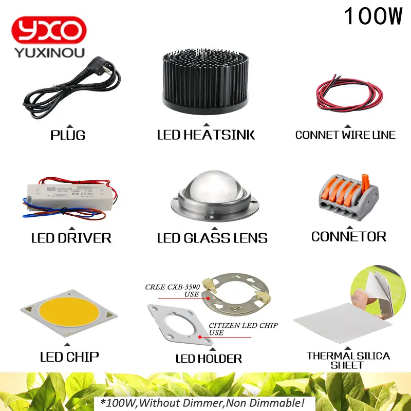 100W 200W 300W CREE CXB3590 COB светодиодный Grow светильник DIY модуль полный спектр