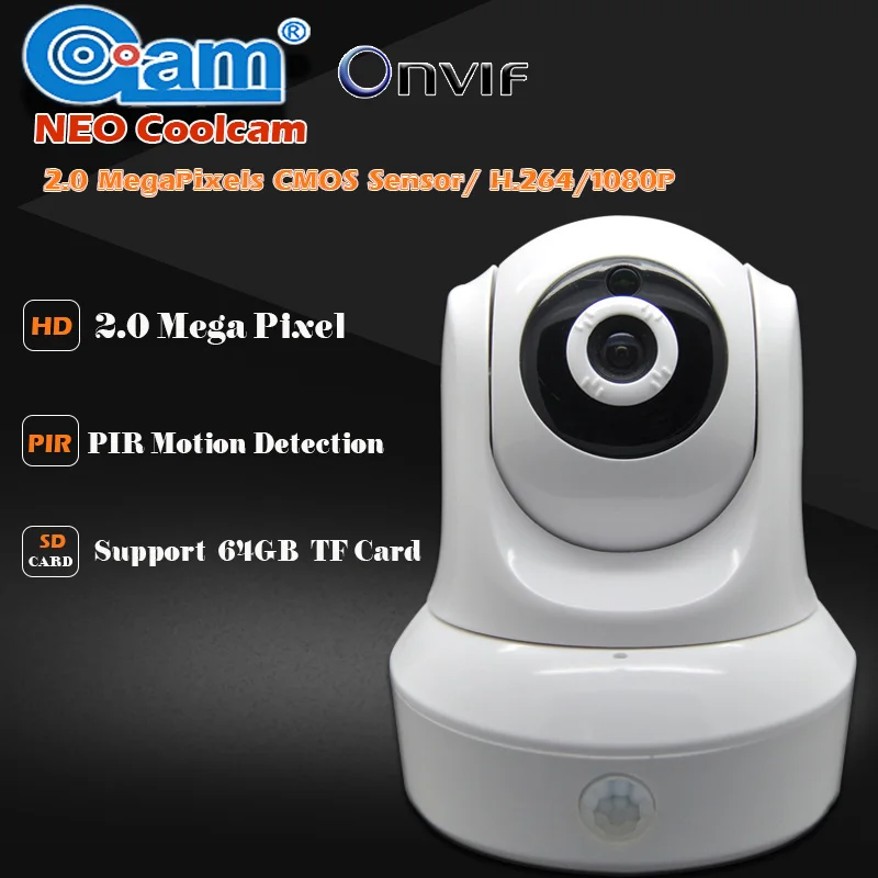 NEO Coolcam HD 1080P WIFI IP Camera 2.0MP Wireless Security Night View IP Cam CMOS Two-way Audio PIR Sensor Support TF 64GB Card neo coolcam hd 720p megapixel dome ip camera wifi pan tilt rotate p2p wireless support sd card ir night vision two way audio