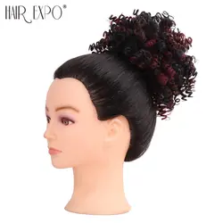 6 дюймов вьющиеся шиньон синтетические волосы шнурок хвост Updo поддельные волосы булочки для Для женщин свадебные прическа Экспо Сити
