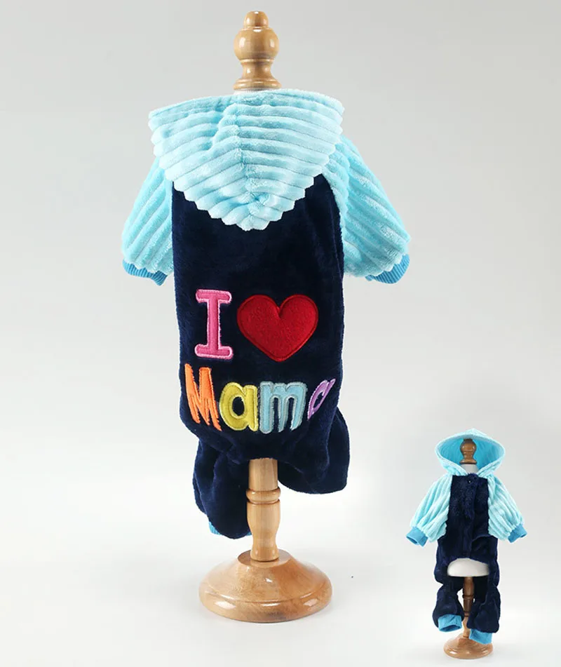 Модная одежда для домашних животных костюм i love mama кошки зимние теплые
