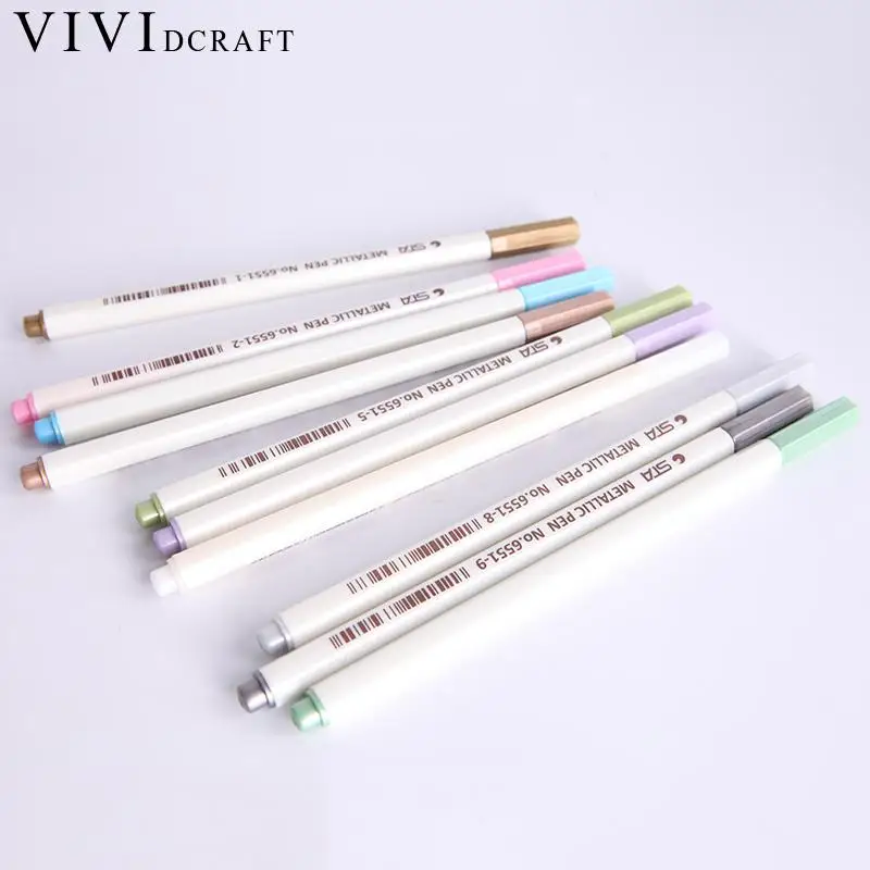 

Vividcraft Office Supplies 1pc/10pcs Colored Candy-colored Pen Marker Album dauber Pencil Metallic Pencil Stationery Marker Pen