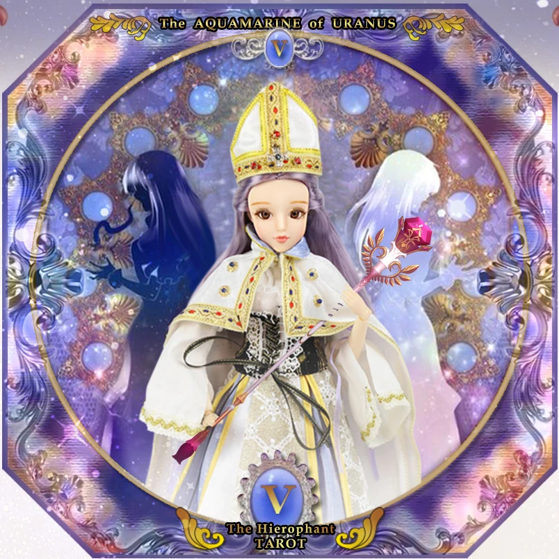 

BJD 1/6 doll MMGirl Tarot Series 30cm Joint body doll Name is The Hierophant Dream Purple hair