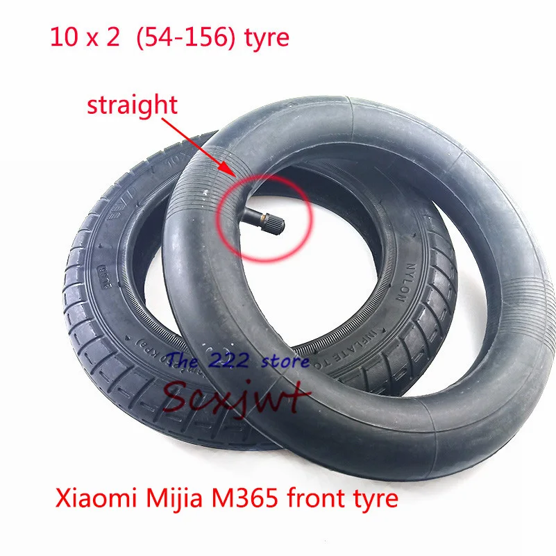 Модернизированный 10-дюймовый электрический скутер Xiaomi Mijia M365, шины для передних моторных колес и надувные задние шины, колеса 10x2, внешняя внутренняя трубка - Цвет: front tyre