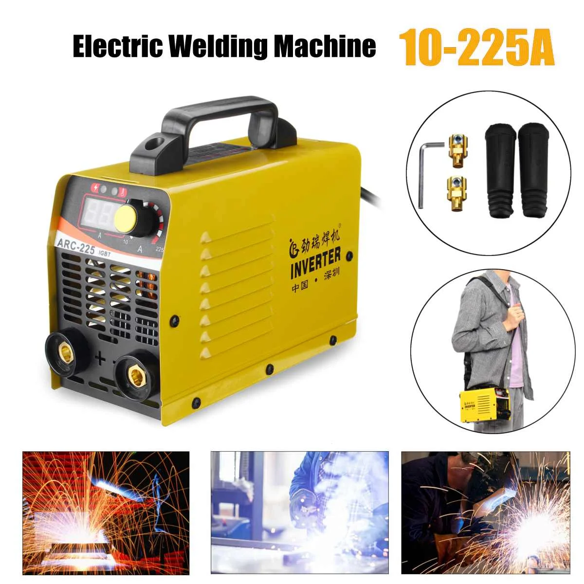 10-225A ARC-225 25KVA Ручной мини инверторов ММА IGBT 220V мини Электрический дуговой сварочный аппарат инверторный аппарат
