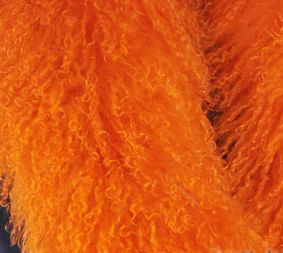 Мех тибетской ламы воротник с лентой~ много цветов~ Прямая - Цвет: Оранжевый