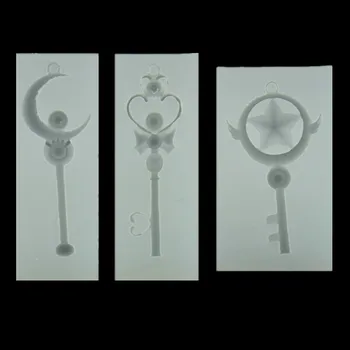 

Cartoon Magic Wand Epoxy DIY Jewelry Pendant Silicone Mold Transparent Moon Sailor Moon Cardcaptor Sakura Crown