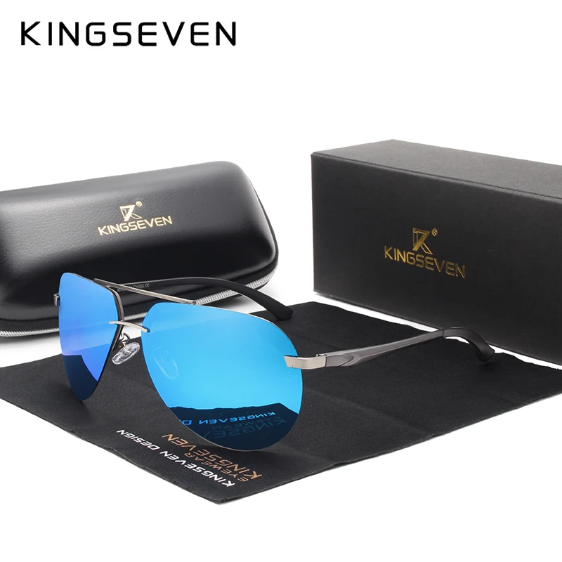 Comprar KINGSEVEN gafas de sol de aviación polarizadas HD de aluminio gafas de sol de conducción para hombres y mujeres Vntage oculos de sol
