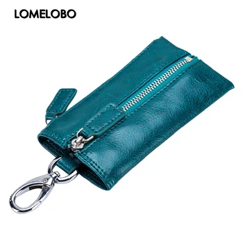 

Lomelobo Men Vintage Zipper Coin Purse Designer Key Pouch Portable Key Wallet Holder Case Women Housekeeper 6 Key Rings H1CL2333