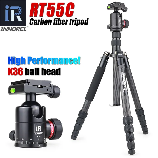 US $104.37 RT55C Professional carbon fiber tripod for digital camera tripode Suitable for travel Top quality s