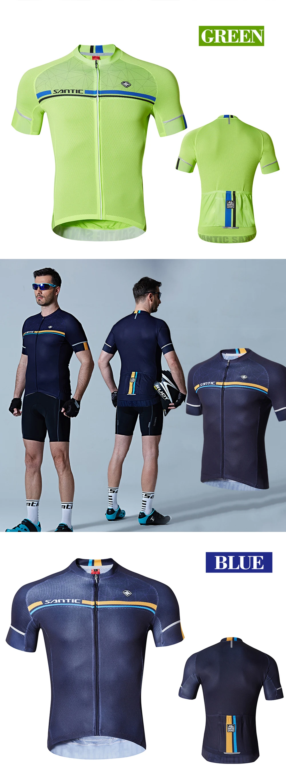 2018 SANTIC Cycling Clothing Men Pro Fit Cycling Jersey MTB Short Sleeve Downhill Bike Base Layer Jersey Sports Cycle Knitted (5)