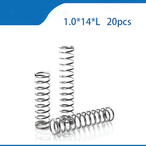 

20pcs 1.0*14*L 304 stainless steel tension spring extenson springs non-corrosive compression spring electrical springs