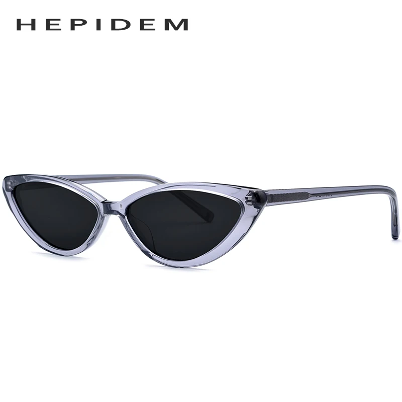 Ацетатные поляризованные солнцезащитные очки для женщин, брендовые дизайнерские прозрачные зеркальные женские маленькие солнцезащитные очки «кошачий глаз» для женщин, розовые 9109 - Цвет линз: Grey Grey