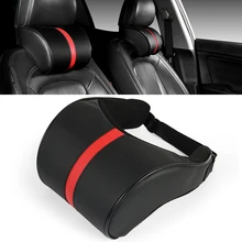 1 шт. Регулируемая защита шеи поясницы автомобильные аксессуары кожаная Автомобильная подушка-подголовник для шеи память хлопковый подголовник подушка для сиденья