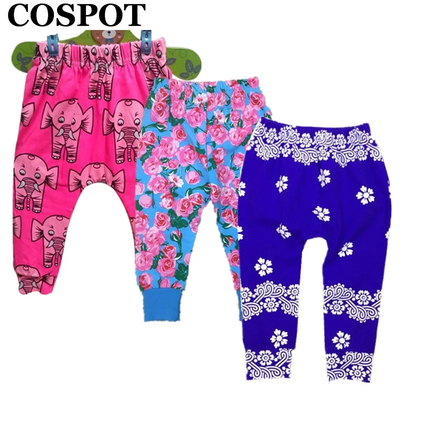 Cospot Baby Girls Spring Harem Pants Newborn Girl Floral Leggings Kids