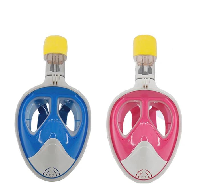 

Free shipping!Myopic snorkeling dry full face mask with gopro camera holder diving snorkeling mask for myopic adult (Pink/Blue)