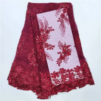 

Pretty tulle material African embroidery mesh material nice French net fabric for lady dress LWN19(5yards/lot) multi color
