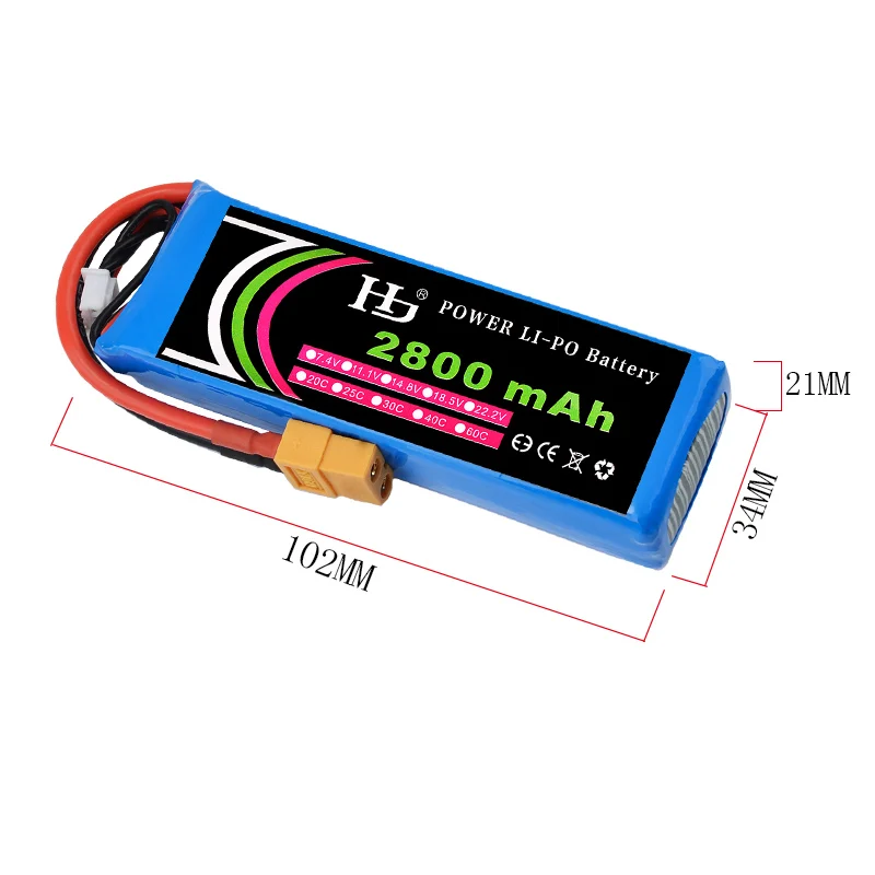 Rc Lipo батарея 11,1 V 2800mAh 40c 3S батарея XT60 разъем для Cheerson CX-20/Wltoys V303/Phantom1