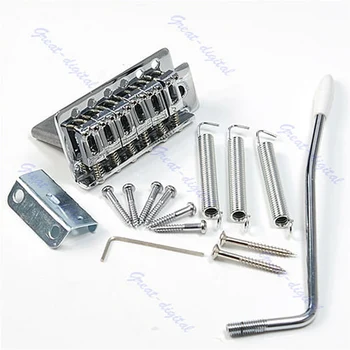 

1set 6 Strings Chrome Guitar Tremolo Bridge With Bar For Strat high quality