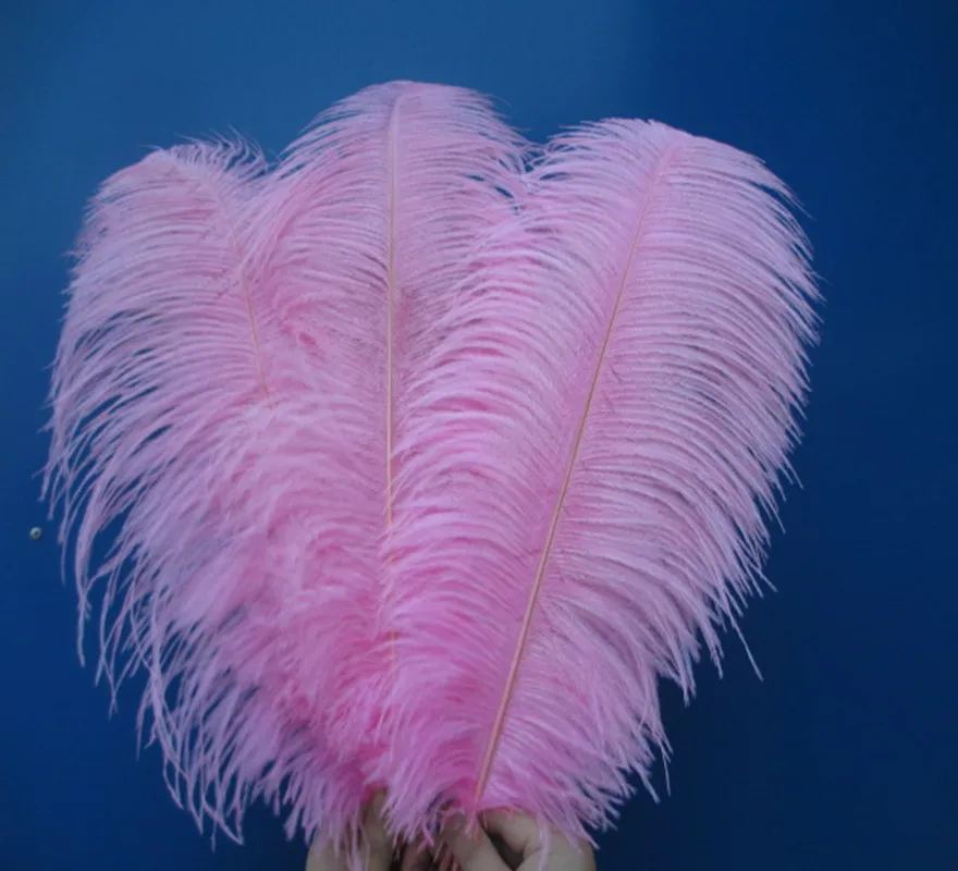 Wholesale Beautiful pink ostrich feathers 10pcs 16 18 inches / 40 45 cm