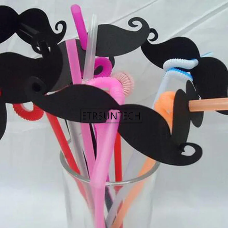 

Red Sexy Lip / Black Mustache Paper Decoration Hole 0.6cm For Paper Straws Or Plastic Straws Party Photo Props