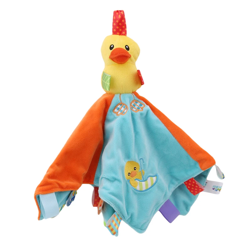Мягкое Животное, полотенце, погремушка, игрушки для детей, плюшевое одеяло, постельные принадлежности, игрушка для сна, животное, ткань, Мультяшные погремушки - Цвет: Little duck