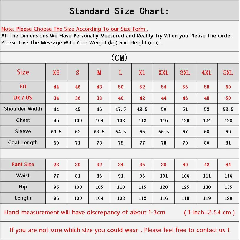 Italian Clothing Size Chart