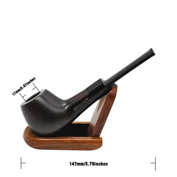 

1 set Black wood Ebony Wooden Smoking Pipe 7 mm Filter Core Metal Screen Filter