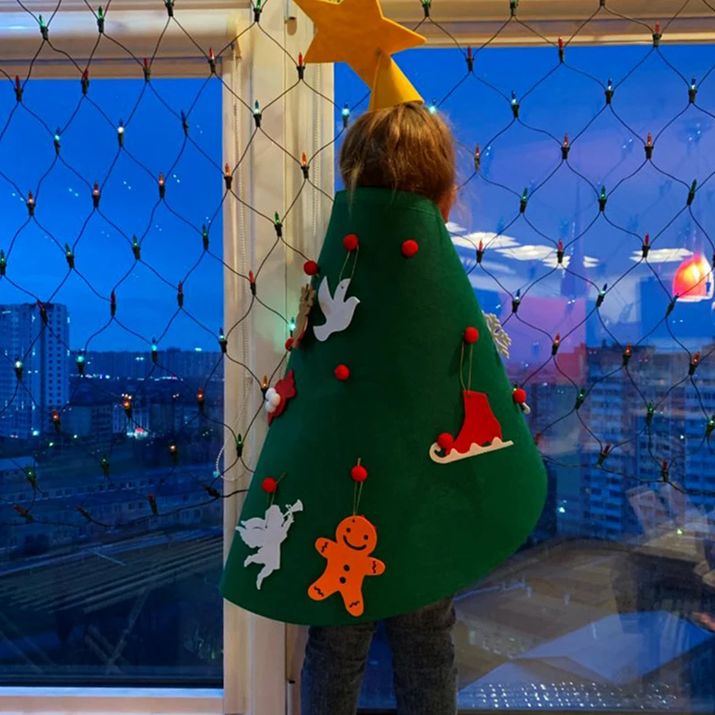 1 Kit Christmas 3D Felt tree 2019 pendant decoration Navidad 2020 New Year Gift Toy for kids skirt Natal noel DIY Tree | Дом и сад
