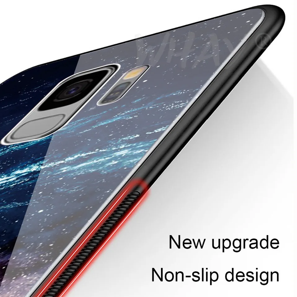 Tempered Glass For Samsung Galaxy S9 Plus Silicone Capa Luxury Patterned Back Case For Samsung S9 Plus S9Plus Note 8 Note8 Cover (5)