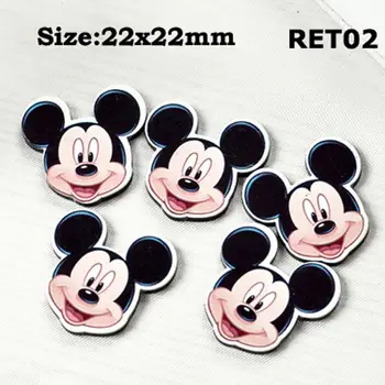

50pcs 22x22mm flatback surface printing planar resin head resin accessories DIY decoration RET02
