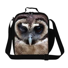 Животное Bento мешок Детская сумка для обеда студентов тепловой изолированный пищевой контейнер милый сова 3D печать небольшой ланч бокс для женщин