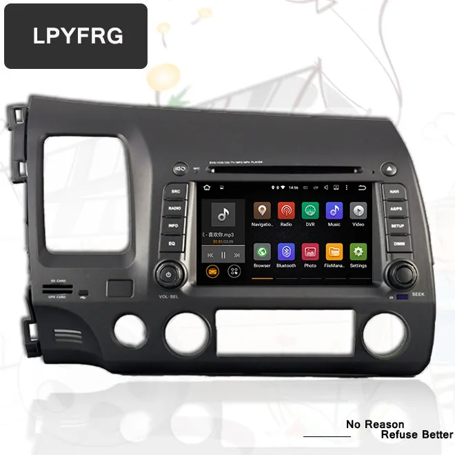 4+64GB Android 9.0 CAR DVD FOR HONDA CIVIC 2006-2011 car audio gps player FD stereo aux input head unit Tape recorder