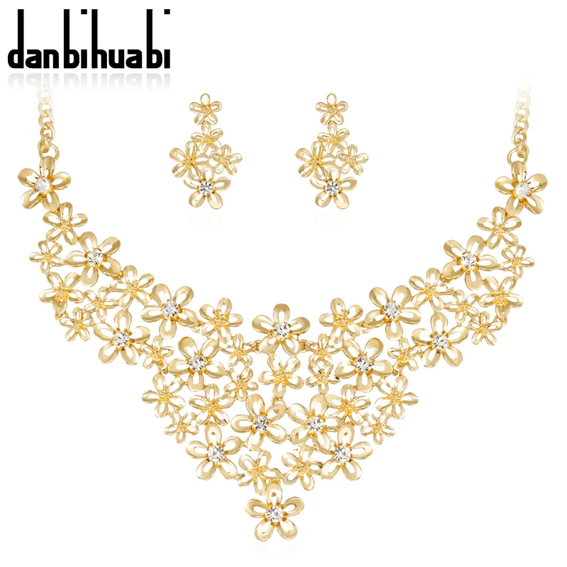 

2018 Ethiopian Jewelry Earrings and Necklace Rhinestone African Costume Jewelry Sets Fashion Women's Earrings Indian Jewelry