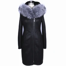 Collar Fox Fur Women Coat Winter Fashion suedette Faux Slim Hooded Thickened Fur Suede New Factory wholesale plus size long fur