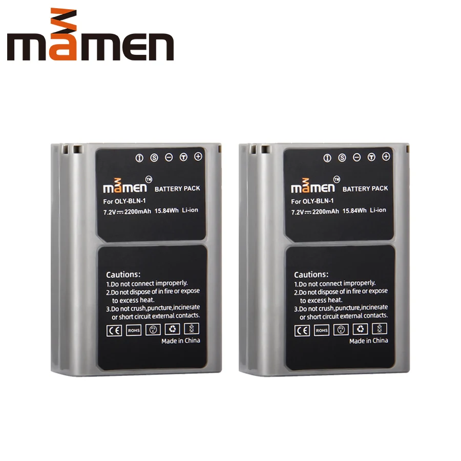 Mamen 2 шт аккумуляторная батарея 2200mAh BLN1 BLN-1 PS-BLN1 для цифровой камеры для OLYMPUS E-M5 EM5 OMD OM-D