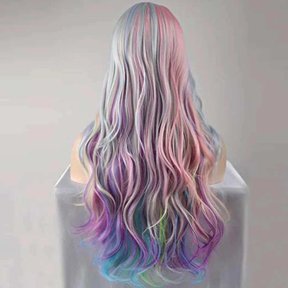 Hot Selling Adjustable Women Long Curly Multi-Color Charming Full Wigs For Cosplay Girls Party or Daily Use Gift Dropshipping Hot Selling Adjustable Women Long Curly Multi-Color Charming Full Wigs For Cosplay Girls Party or Daily Use Gift Dropshipping