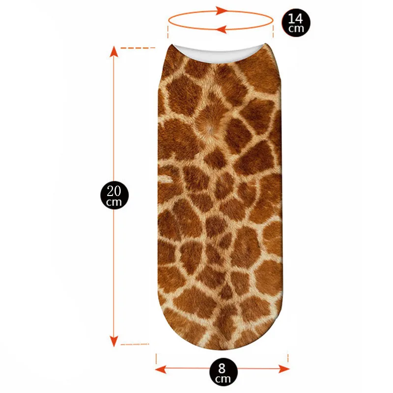 Новинка, носки с объемным рисунком животных, меховые женские милые короткие носки с забавным тигром, повседневные носки с животными, зеброй, леопардом, змеей, Kawaii, хлопковые носки