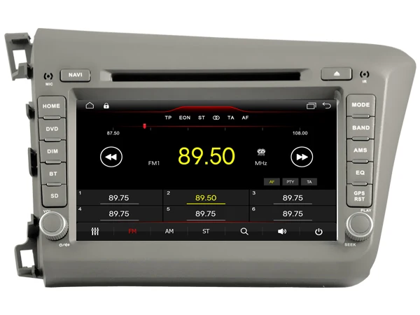 Discount Navirider car dvd player multimedia autoradio android 8.1 wifi gps navigation screen for Honda Civic LHD 2012 FM headunit stereo 2
