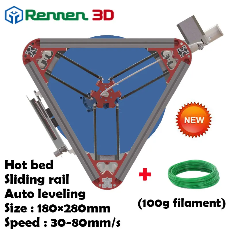 3 D Cheap Delta 3D Printer V Auto Level Kossel  mini Reprap Prusa Rostock 3D-Printer Machine Kit With Hot Bed Injection