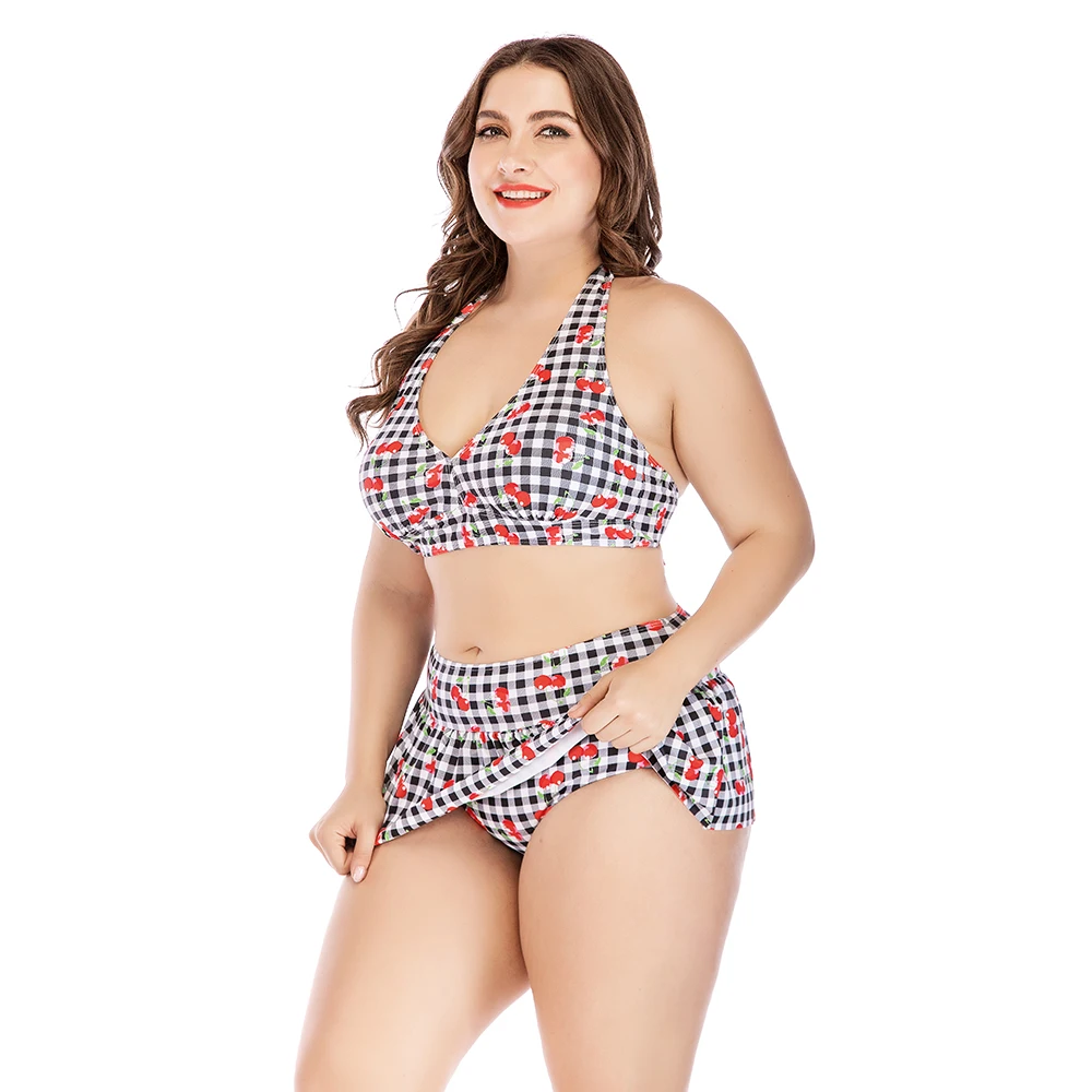 

Women's Plus Size Swimsuit Ladies Bathing Suit Sexy Halter Top Push Up Bikini Large Size Swimwear 4XL Beach Bathing Suit