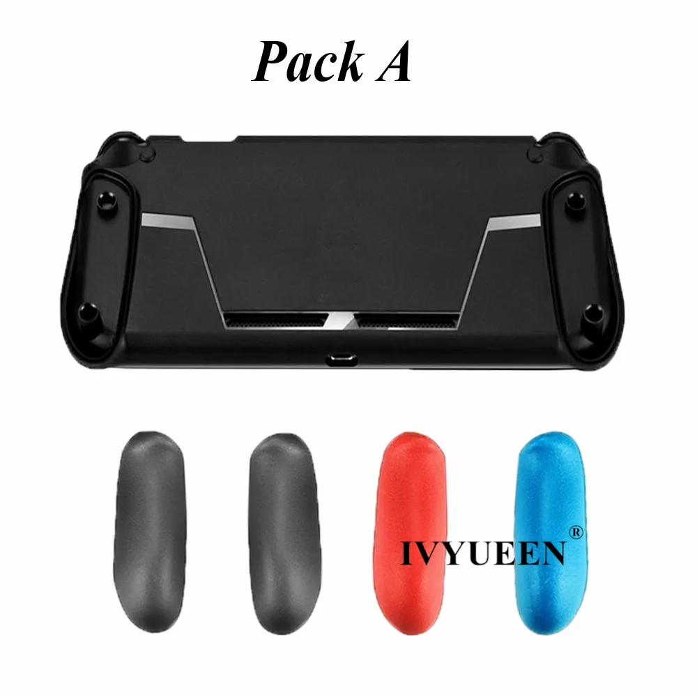 IVYUEEN for Nintend Switch NS NX Console Soft Protective TPU Shell Case Shock Absorption Handle Grip with 4 Game Card Slot