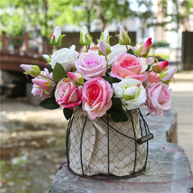 1pc Real Touch Rose Christmas Decors for Home Silk ...