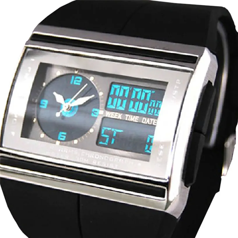 New Brand Watch Fashion Sport Watch Digital LED Date Rubber Sport Waterproof Mens Boy Wrist Watch#0718