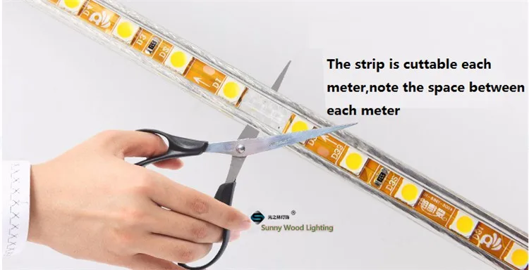 10 м/рулон 220 V вход переменного тока, низкая потребляемая мощность высокая яркость 72/80 светодиодный/m IP65 доказательство воды 5050 светодиодный полосы