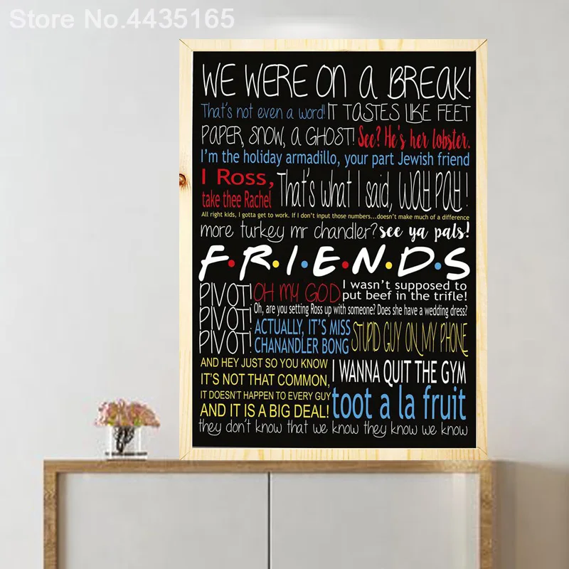 Friends TV Show Classic Quote Poster And Print Canvas Art Painting Wall Pictures For Living Room Decoration Home Decor Unframed 1