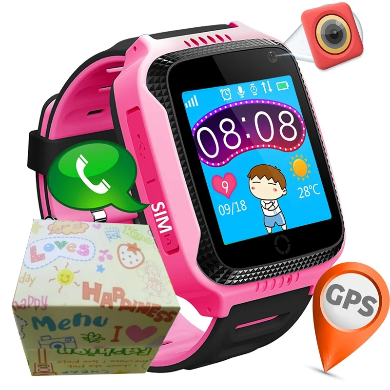 Kids GPS Tracker Smart Watch With Flashlight and Camera SIM Calls Anti-lost SOS Locate Kid Safe Smartwatch for iOS Android YH2